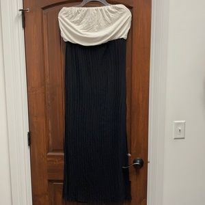 Strapless maxi mini dress with classy side splits